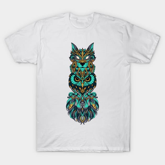 Lynx Owl Lion Totem T-Shirt by TylerMade